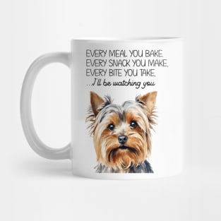 Every meal you bake funny Yorkie Yorkshire terrier watercolor art Mug